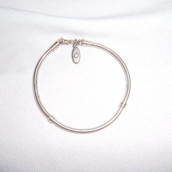 Retired Pandora Bracelet S925 Starter 8" for charms #590700 Lobster Clasp EUC - Picture 2 of 4